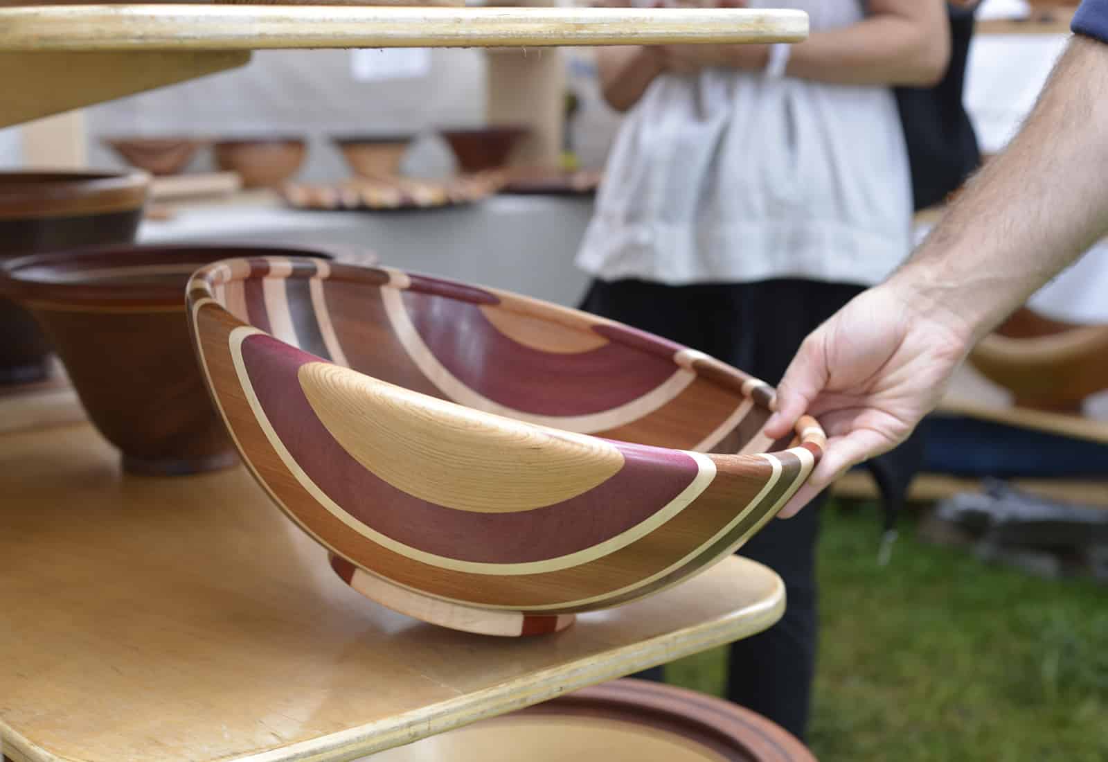 a wooden bowl