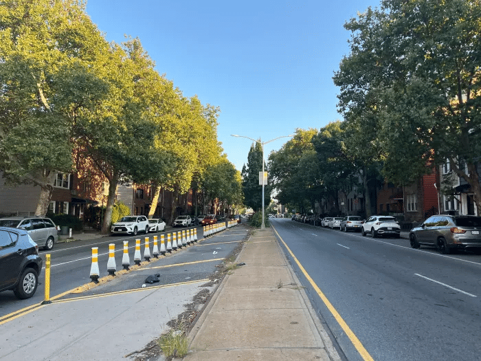 Part of McGuinness Boulevard where bike lanes have not yet been installed