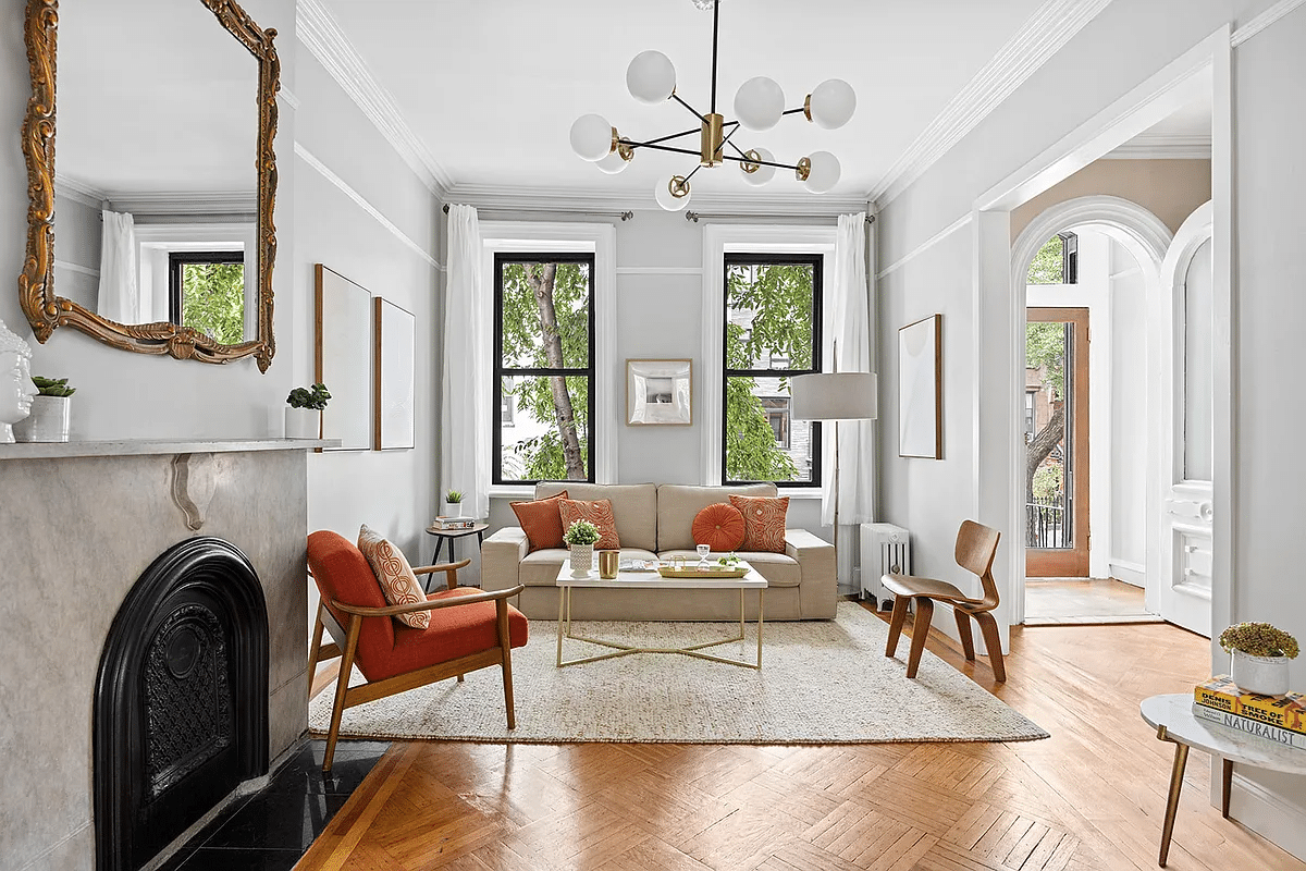 brooklyn open houses - parlor with marble mantel