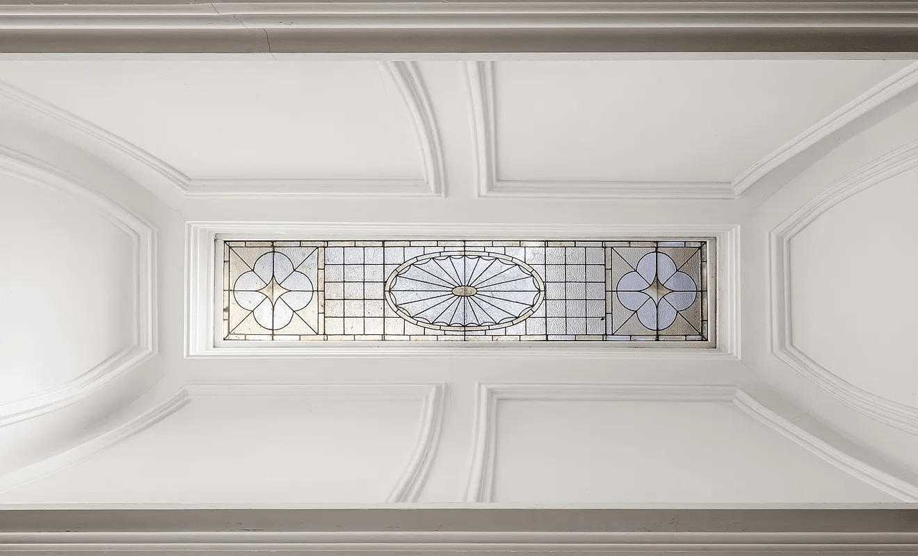 skylight with stained glass window