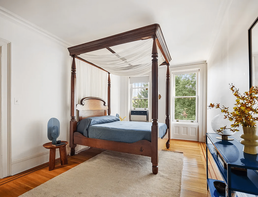 bedroom with wood floor