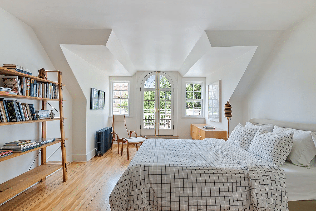 bedroom with french doors to porch