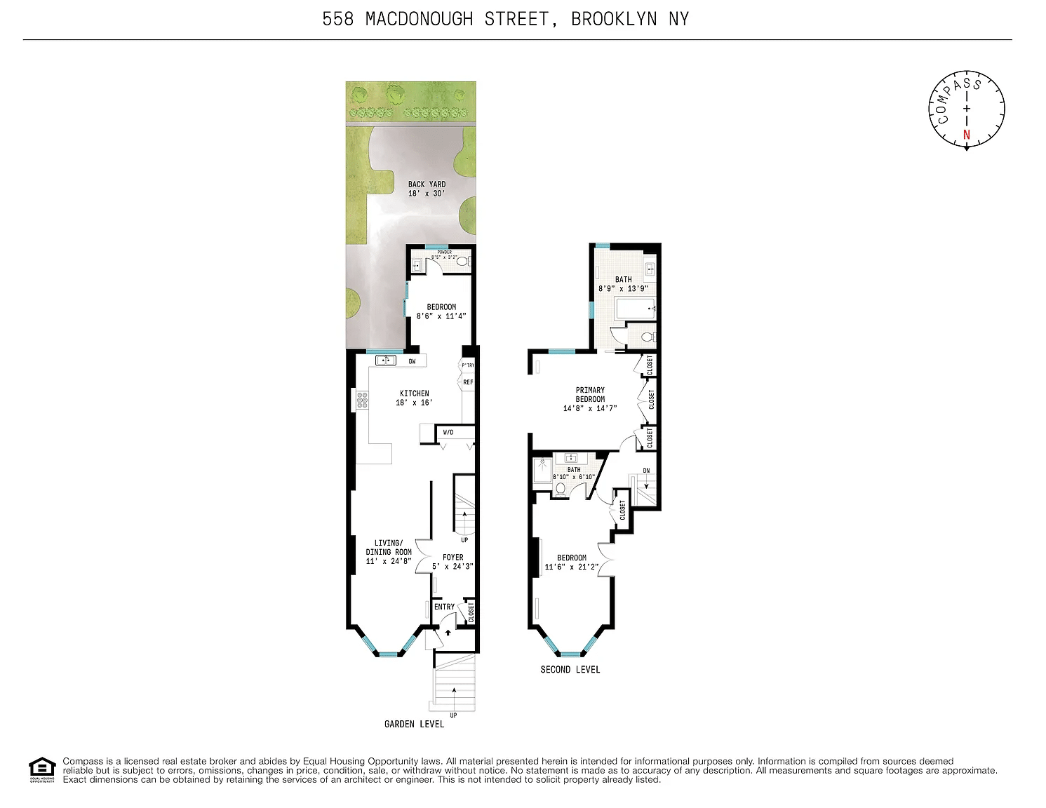 floor plan showing a duplex with bedrooms on the parlor level