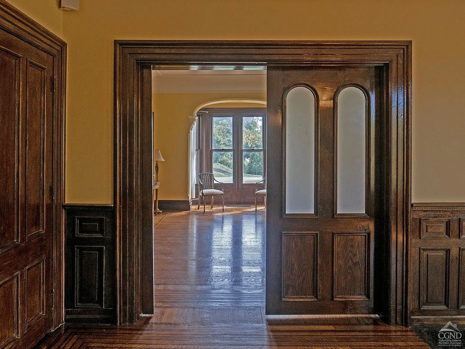 pocket doors leading to a parlor