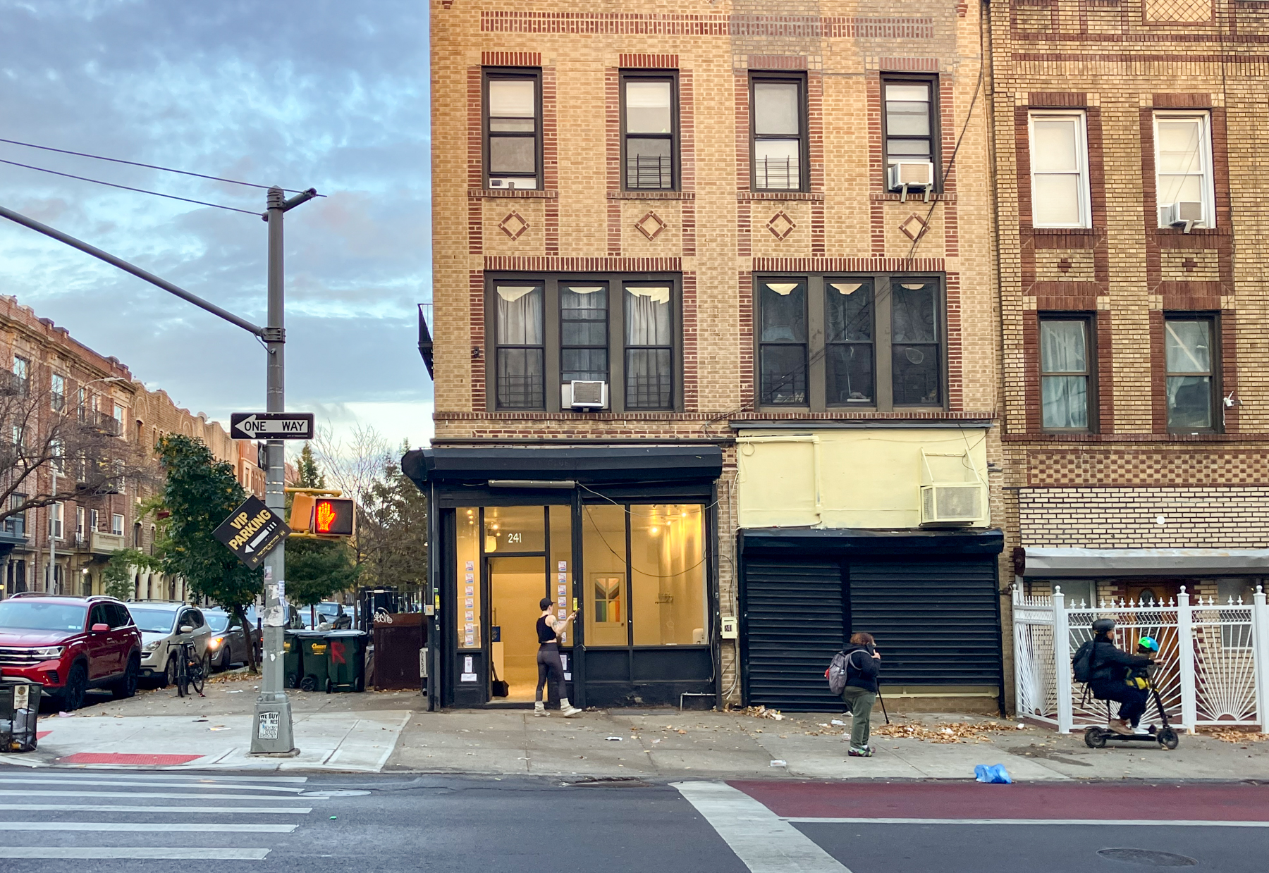 view of the new storefront in a brick building