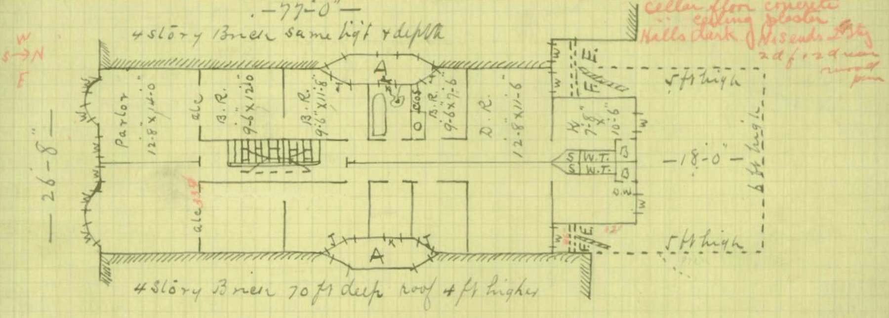 floorplan showing kitchen at the rear of the unit