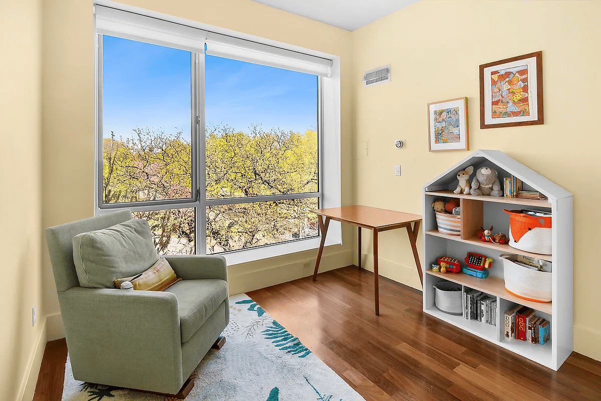 bedroom with yellow walls