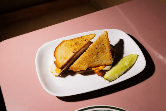 sandwich on a white plate