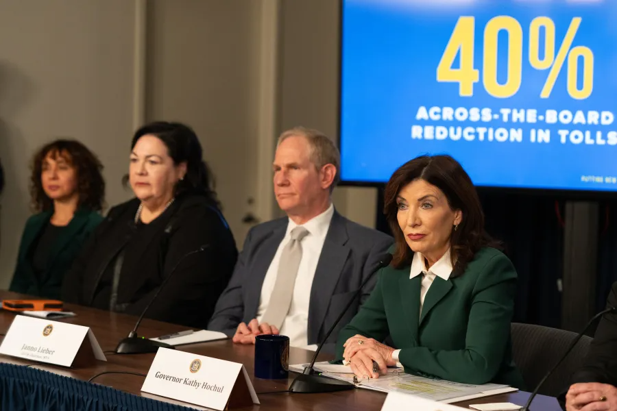 Gov. Hochul at her Manhattan office on Nov. 14, where she revived congestion pricing