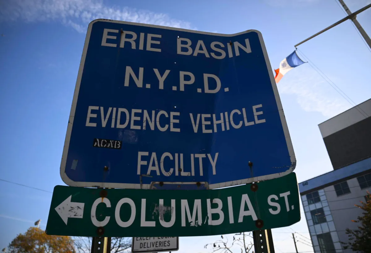 Multiple cars at an NYPD impound lot in Red Hook caught fire on Wednesday, two years after a fire destroyed a warehouse on the same site.