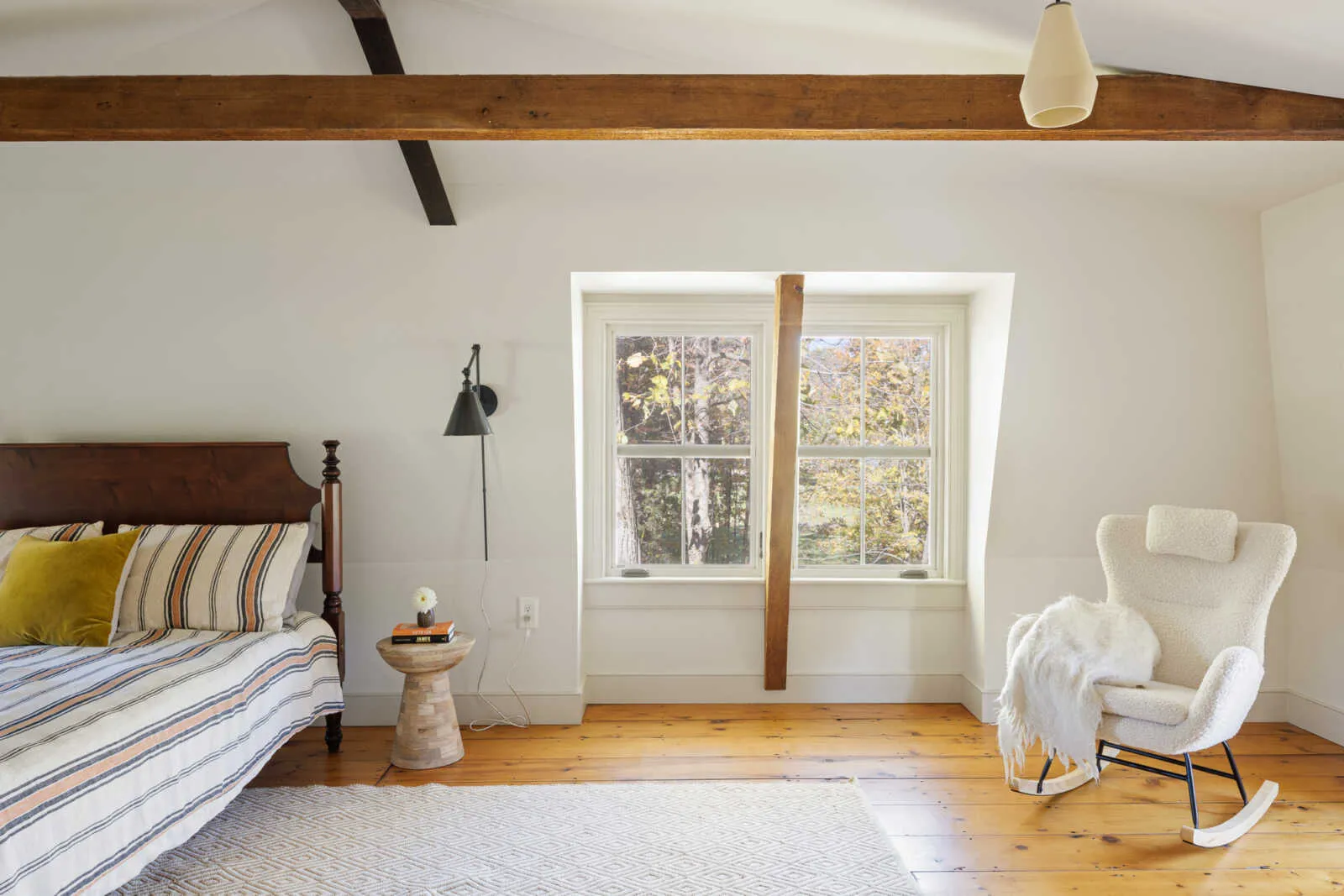 bedroom with exposed beams