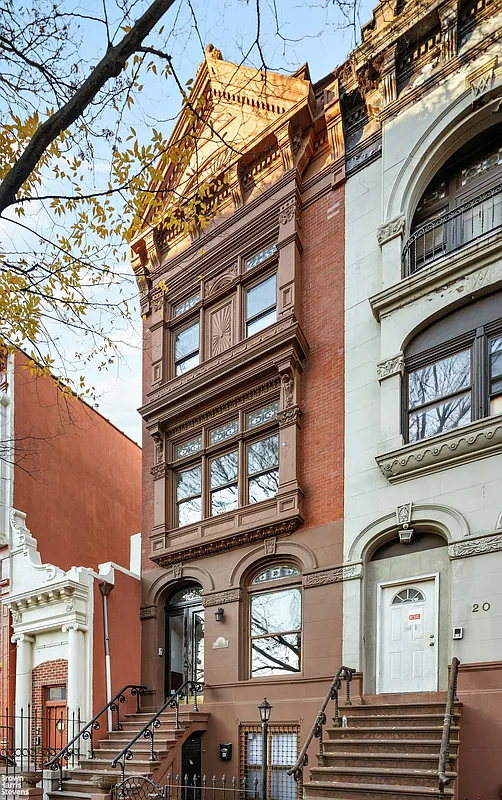 brick and brownstone exterior of the row house