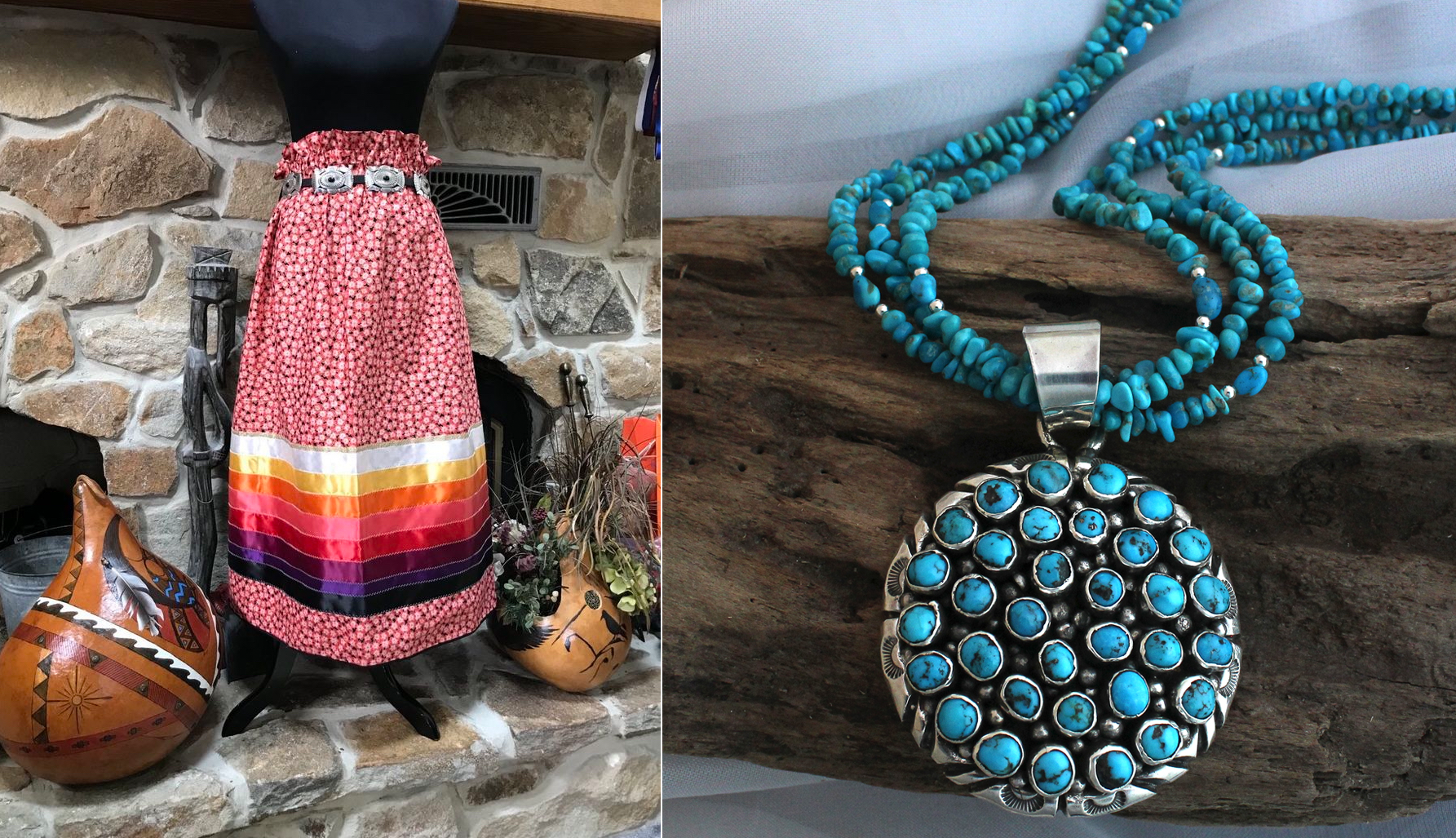 indigenous crafts - textiles and a necklace