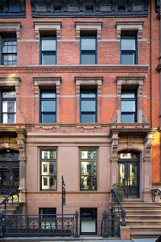 brick and brownstone row house