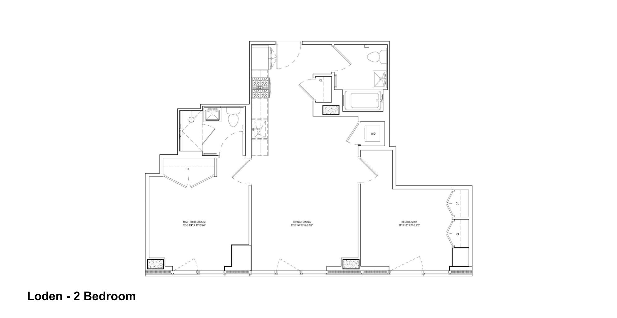 rendering for a two-bedroom