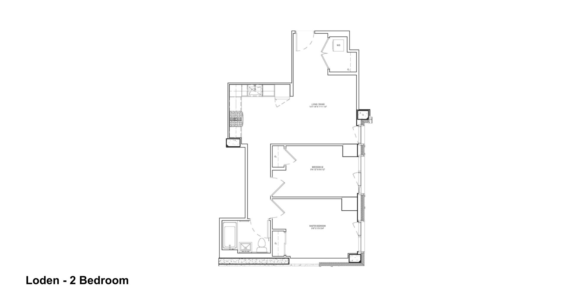 Floorplan for a two bedroom