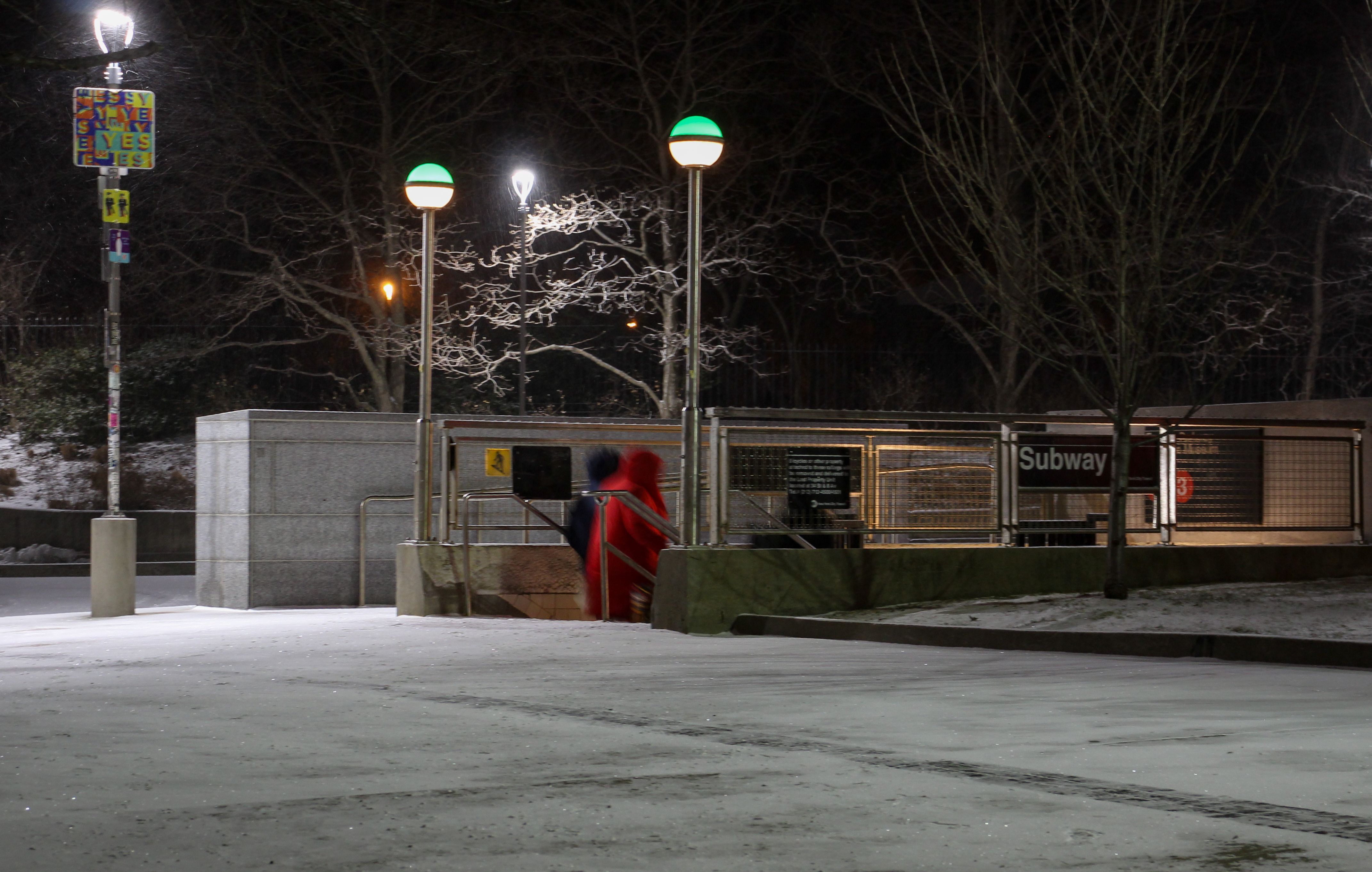 brooklyn - snow at a subway stop