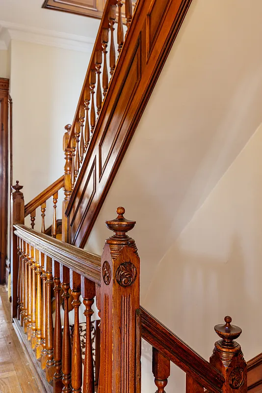 stair landing on second floor with original stair